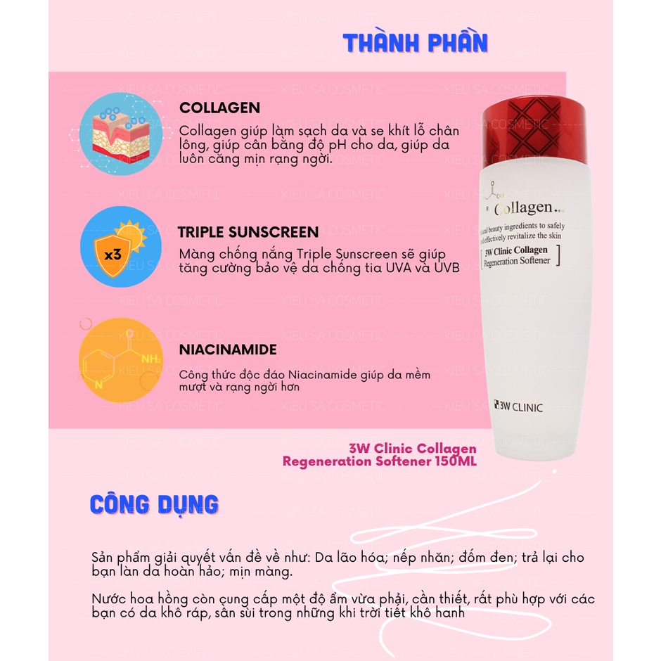 Combo dưỡng da chống lão hóa 3W Clinic Collagen Regeneration