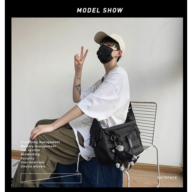 Túi Đeo Chéo Nam Nữ Cỡ Vừa Chống Thấm Nước Thời Trang Hàn Quốc Phong Cách Streetwear Unisex Cao Cấp 200