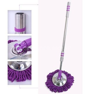 Cây lau nhà 360 độ thân và mâm inox hàng xịn kèm 1 bông lau siêu thấm loại tốt