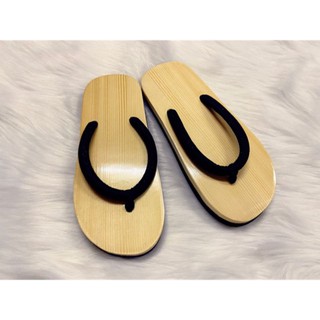 DÉP GỖ XỎ NGÓN QUAI GẤM ĐEN PHONG CÁCH NHẬT BẢN