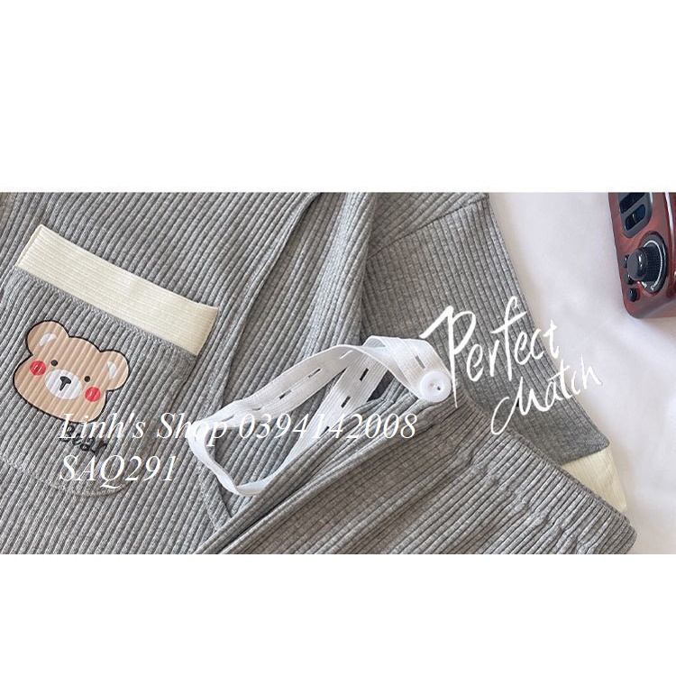 Set Bầu Bộ Bầu Mặc Nhà Sau Sinh Cho Bé Bú Bé Ti-SAQ291