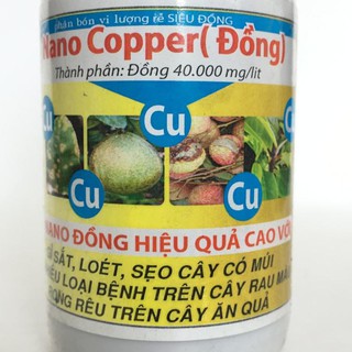 Bán buôn- Dung dịch Nano đồng đặc trị các bệnh nấm cây trồng chai 100ml hàng đẹp, nhập khẩu.