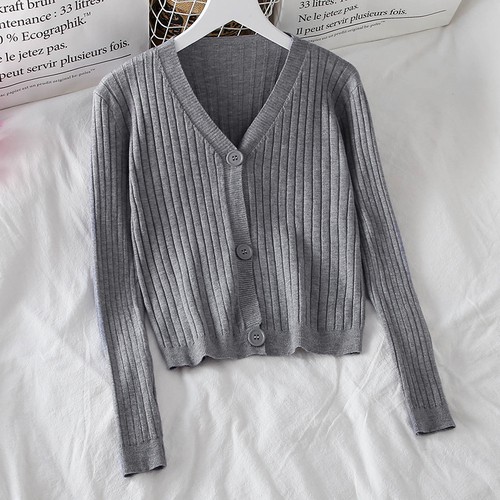 Áo khoác cardigan nữ len mỏng dệt kim ulzzang Hàn Quốc màu sáng