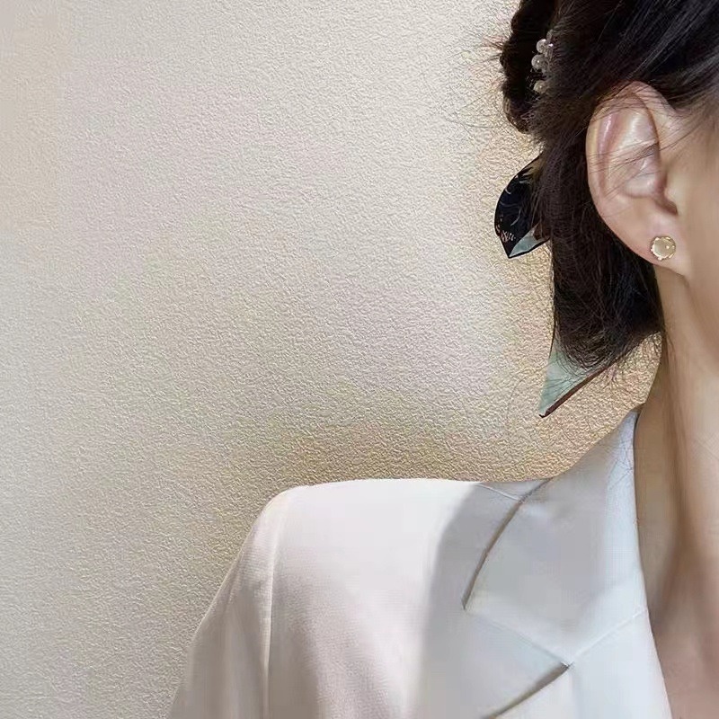 Set 6 khuyên tai PAPAOZHU mạ vàng 14K đính đá thời trang cho nữ
