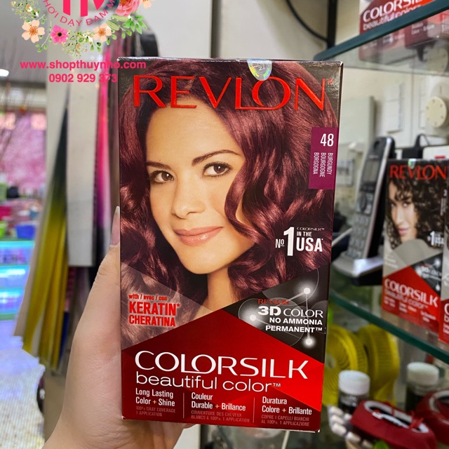 Thuốc nhuộm tóc Revlon ColorSilk số 48 (Burgundy) - Đỏ ánh tím