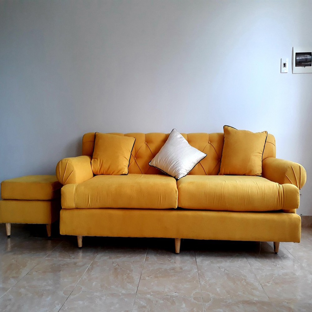 Ghế sofa phòng khách bọc vải nỉ dài 2m