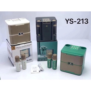 Loa bluetooth YS-213 kèm 2 micro karaoke không dây công suất 35W