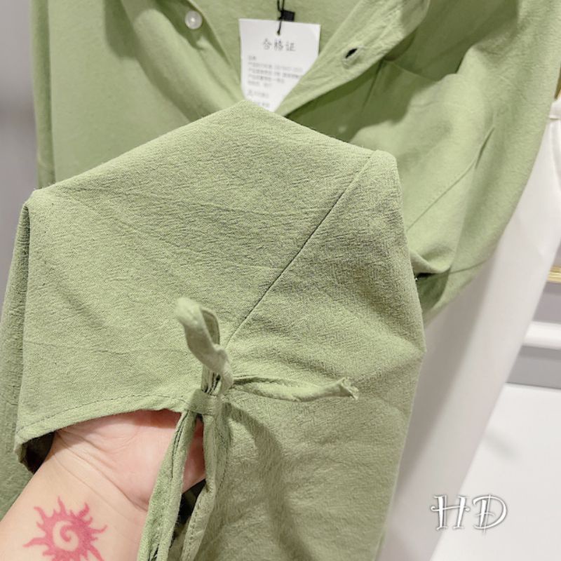 Sét áo sơmi xanh+quần trắng