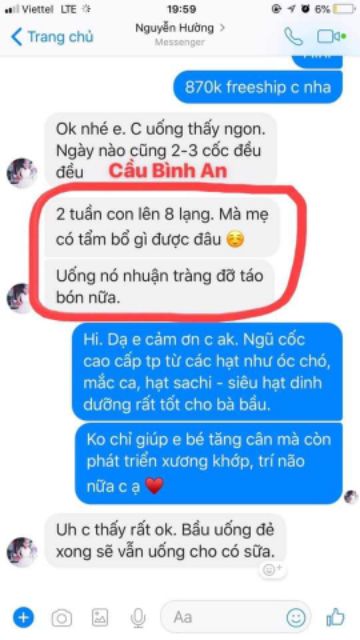 Ngũ cốc dinh dưỡng cao cấp Cầu Bình An tốt cho mẹ bầu mẹ sau sinh cho con bú