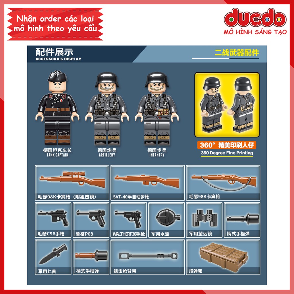 Lắp ghép Siêu tank Leopard của phát xít Đức hùng mạnh - Đồ chơi Xếp hình Mô hình WW2 QuanGuan 100101