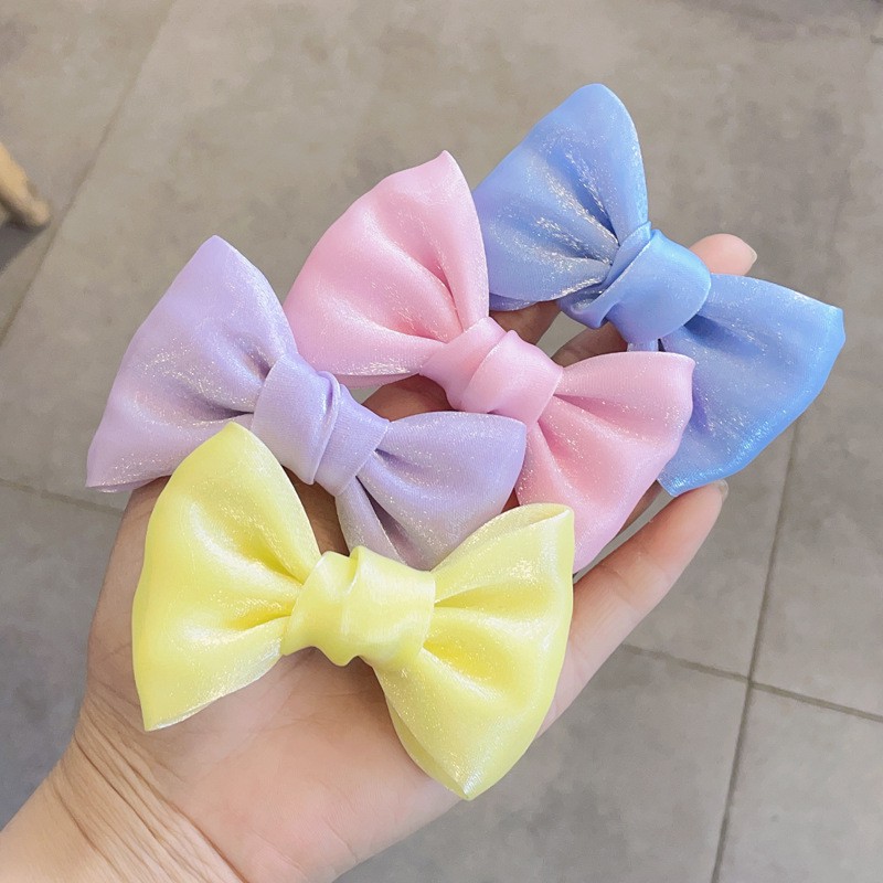 Kẹp Tóc Đính Nơ Màu Ngọc Trai Độc Đáo Thời Trang Hàn Quốc Cho Bé Gái