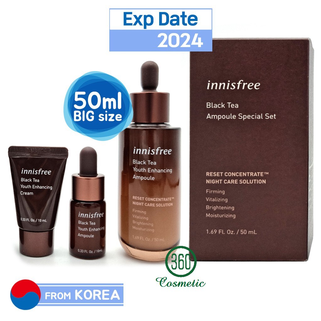 Bộ Dưỡng Phục Hồi Da, Chống lão Hóa Từ Trà Đen Innisfree Black Tea Enhancing Special Set