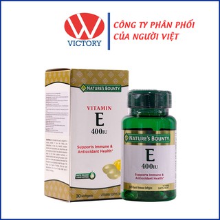 Viên uống Vitamin E 400 IU Nature Bounty 30 viên - Duy trì vẻ đẹp và tươi sáng của da