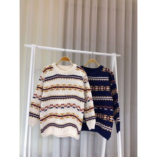 Áo len thổ cẩm oversize mặc đôi nam nữ