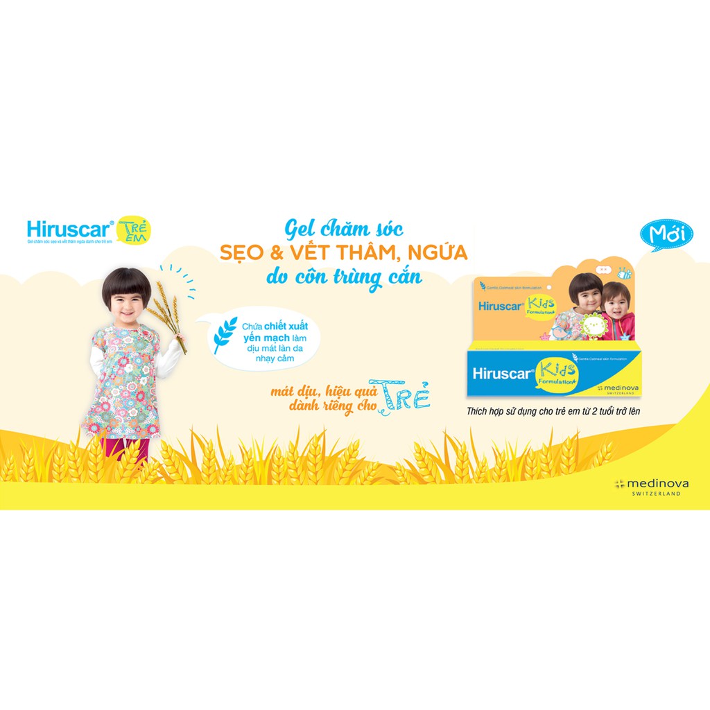 Gel Cải Thiện Sẹo Và Vết Thâm, Ngứa Cho Trẻ Em Hiruscar Kids 10g