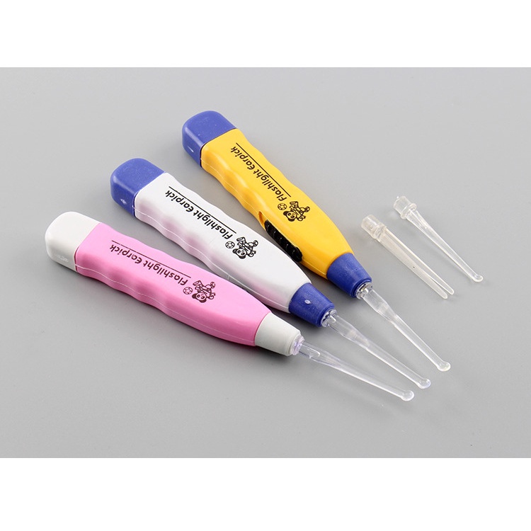 Cây lấy ráy tai có đèn phát sáng - Ngoáy tai có đèn 3 đầu cho bé và người lớn