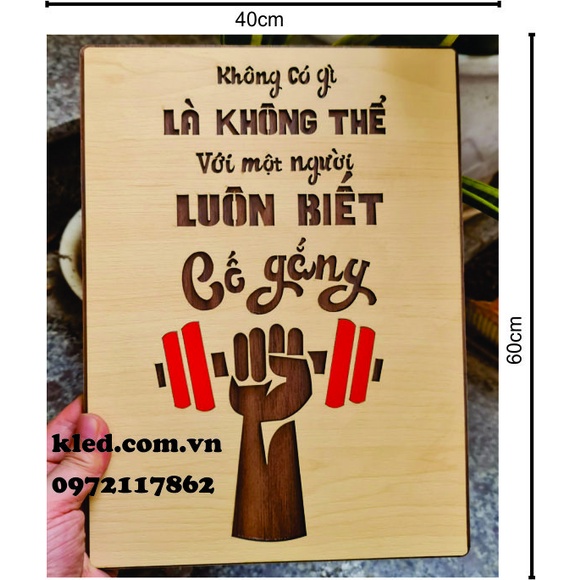 Tranh Gỗ Động Lực KLED01 Giá Cực Tốt "Gỗ tốt dày 9mm"