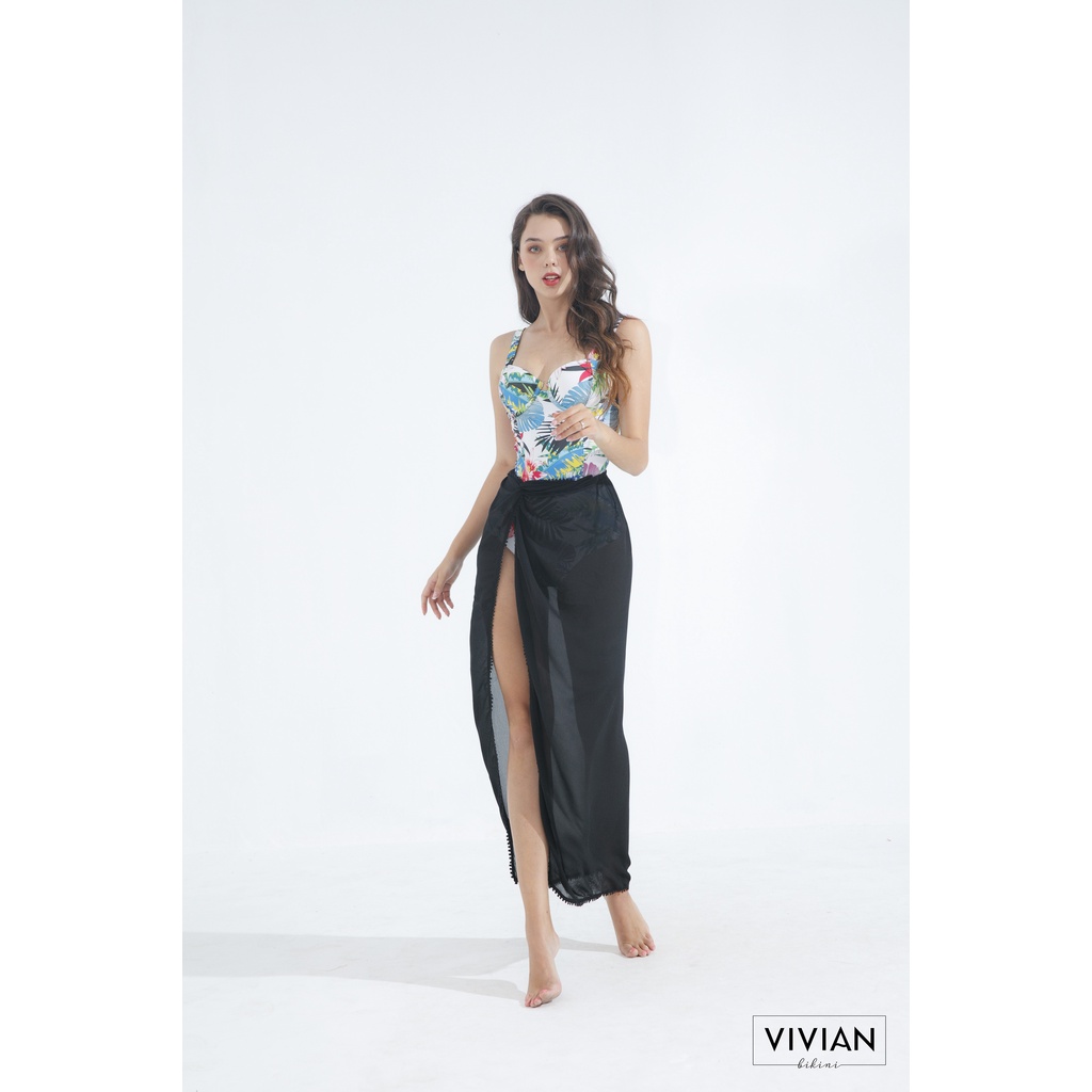 Váy sarong cao cấp 𝐕𝐈𝐕𝐈𝐀𝐍 kiểu dáng dài - Đen - VC014_BL