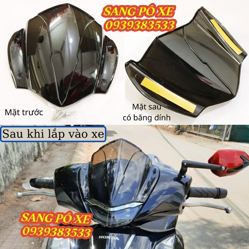 MÃO CHẮN GIÓ SH 2020 2021 đen khói cao cấp CÓ KEO DÁN