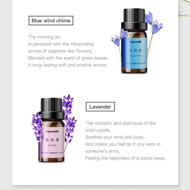 Tinh dầu thiên nhiên Baseus Beauty Sweet Essential Oil (3*10ml, Beauty and Healthy, used with essential oil diffuser)