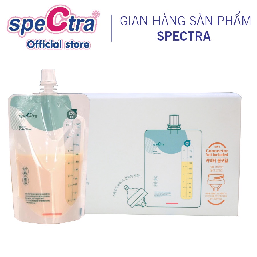 Túi trữ sữa cảm biến nhiệt Spectra 200ml (có nắp vặn)