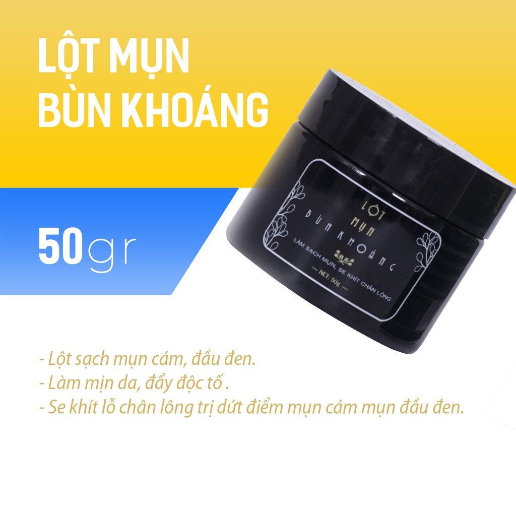 Bùn Khoáng Lột Mụn Quyên Lara (50g) - Lột mụn từ thiên nhiên - Mỹ phẩm thiên nhiên - Số công bố 2524/18/CBMP-HN