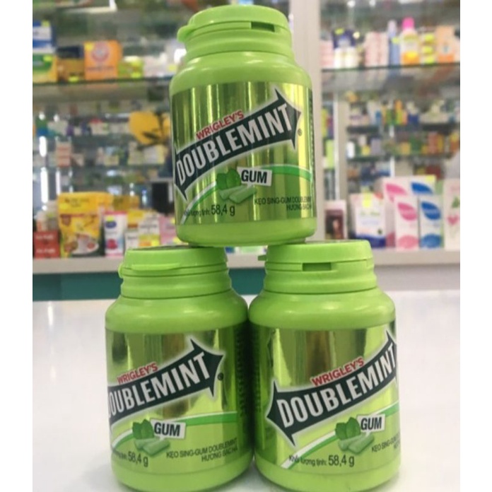 Kẹo singgum doublemint bạc hà hũ