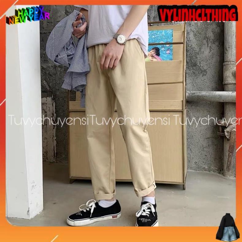 Quần Baggy Nam Nữ Kaki Ống Suông Unisex