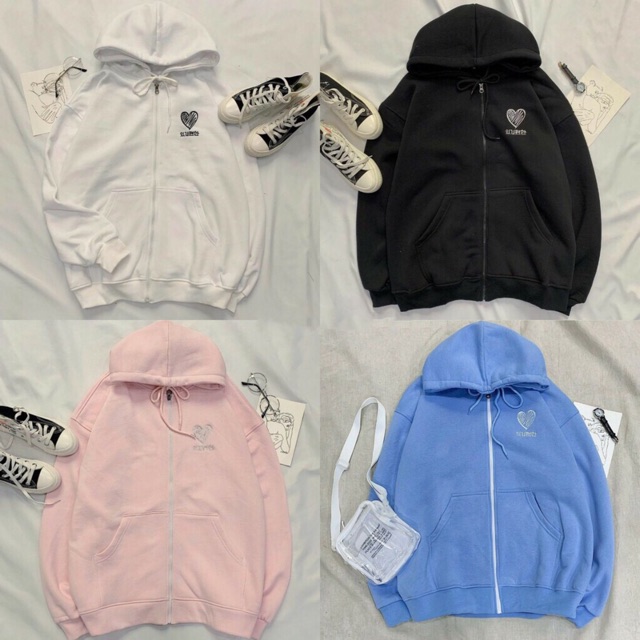 FREESHIP 50K - Áo HOODIE HEART DÂY KÉO UNISEX IN TIM - HNTIM01 | BigBuy360 - bigbuy360.vn