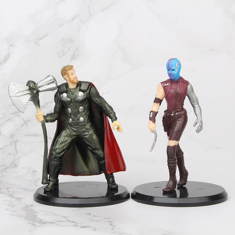 Set 8 mô hình đồ chơi nhân vật siêu anh hùng phim Avengers bằng chất liệu nhựa PVC