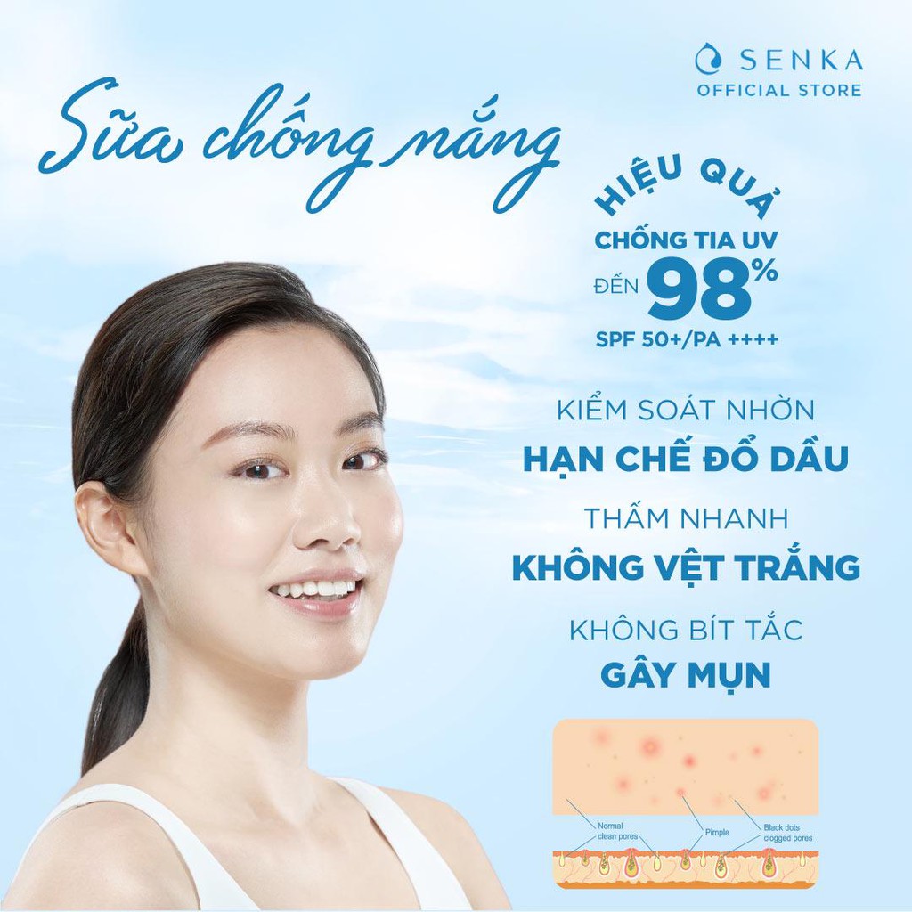 [MUA 1 TẶNG 1] Kem chống nắng dạng sữa Senka Perfect UV Milk 40ml/chai