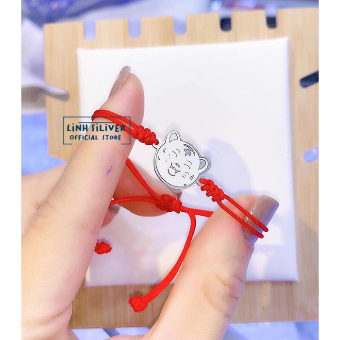 LẮC TAY TẾT CHỈ ĐỎ MẶT HỔ BẠC CỰC XINH XẮN