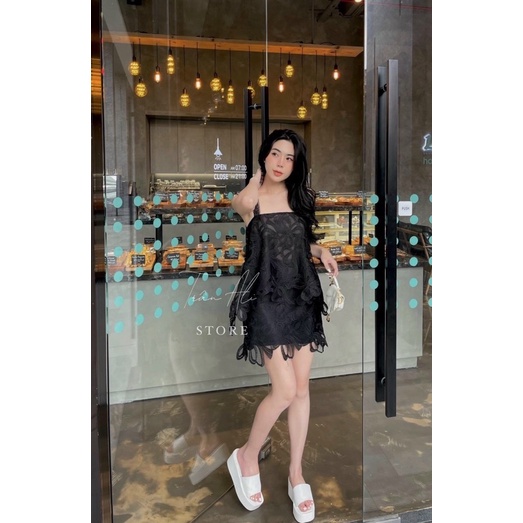 Sét ren hai dây kèm chân váy