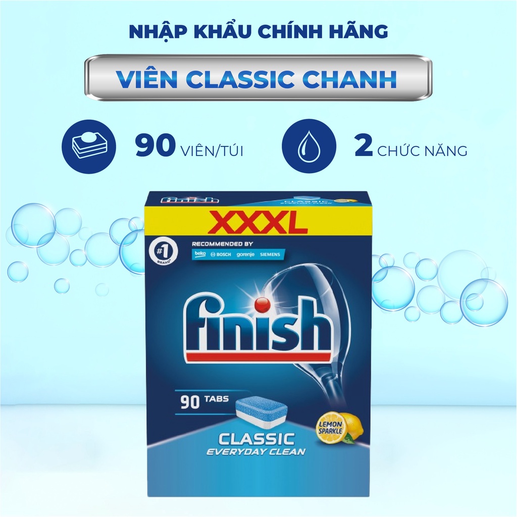 Viên rửa chén Finish Classic - hương Chanh