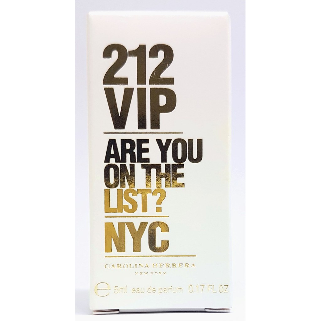 Nước hoa mini nữ 212 VIP NYC CAROLINA HERRERA Eau de Parfum chai 5 ml màu TRẮNG chính hãng