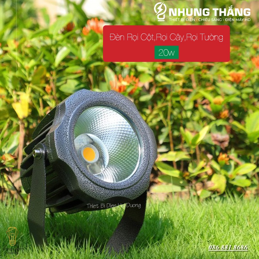 Đèn Rọi Cột,Rọi Cây,Rọi Tường YGS005 - Chiếu Điểm Ngoài Trời - Chống Nước IP65 - Công Suất 20w - Ánh Sáng Trắng,Vàng