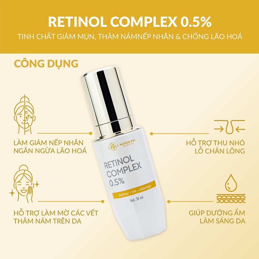 Kem dưỡng Retinol Complex tái tạo da, chống lão hoá, ngăn ngừa mụn 30ml