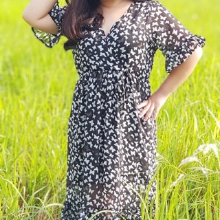 Đầm maxi bướm den