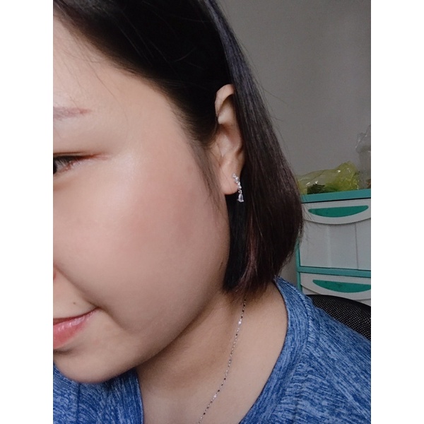 Bông tai nữ bạc ta THJ_Bông tai giọt lệ new đính đá NHÂN TẠO sáng đẹp