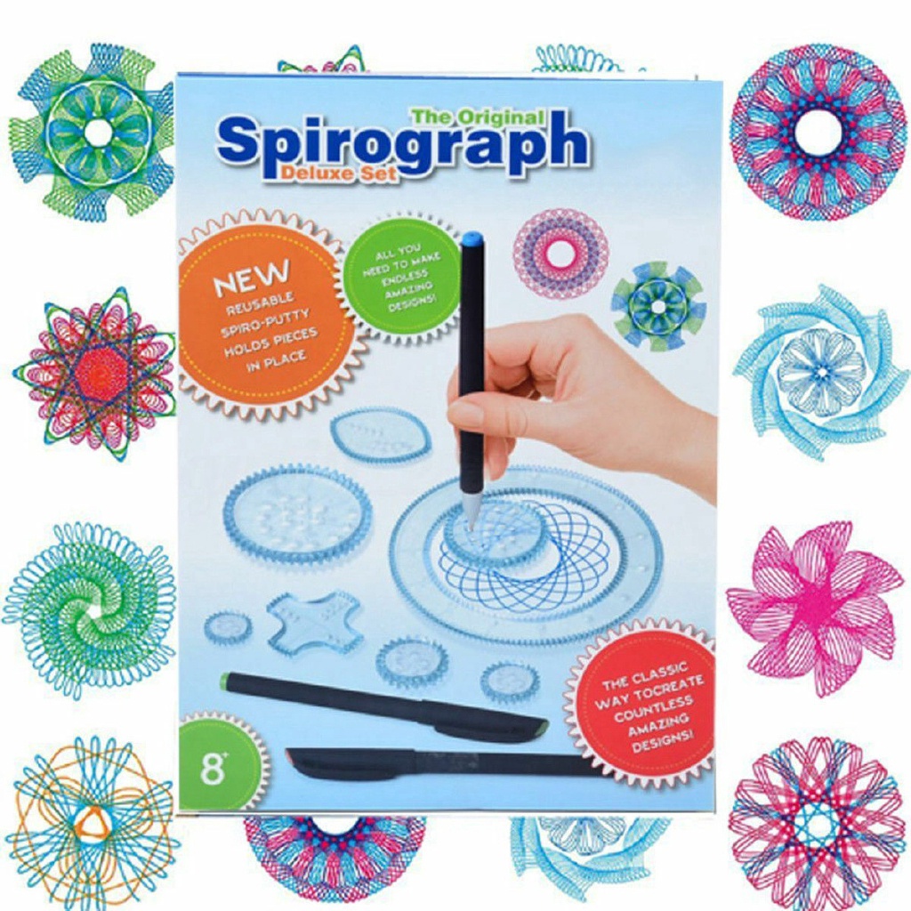 Bộ 27 thước vẽ họa tiết sáng tạo Spirograph -Nâng cao khả năng sáng tạo cho bé