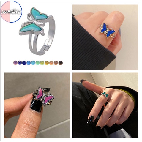 1 Nhẫn Hình Mặt Trăng, Bươm Bướm, Trái Tim, Có Thể Điều Chỉnh Nhiệt Độ