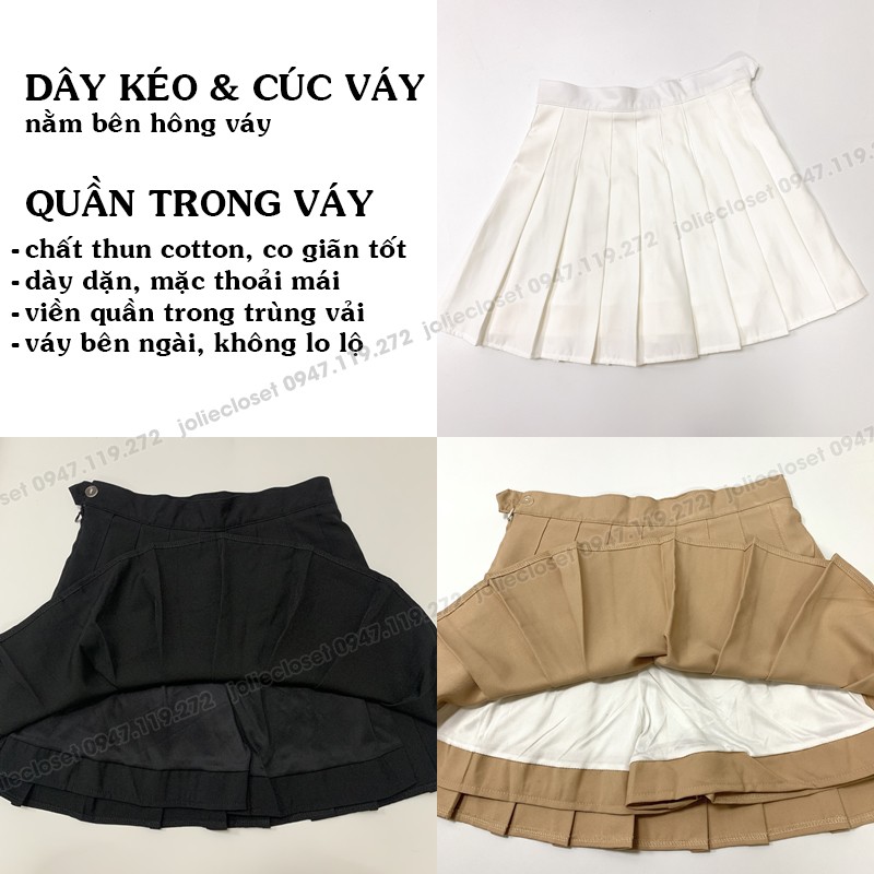 Chân váy xếp ly tennis skirt chữ A dáng ngắn thiết kế xếp ly đẹp rực rỡ