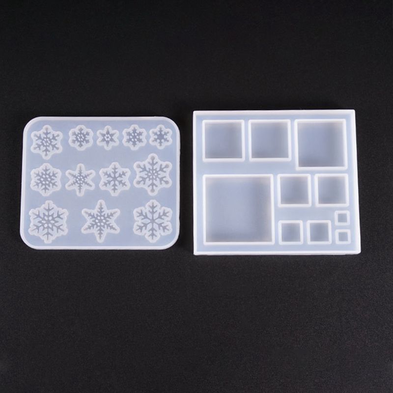 Khuôn silicon làm trang sức tạo hình bông tuyết/ vuông
