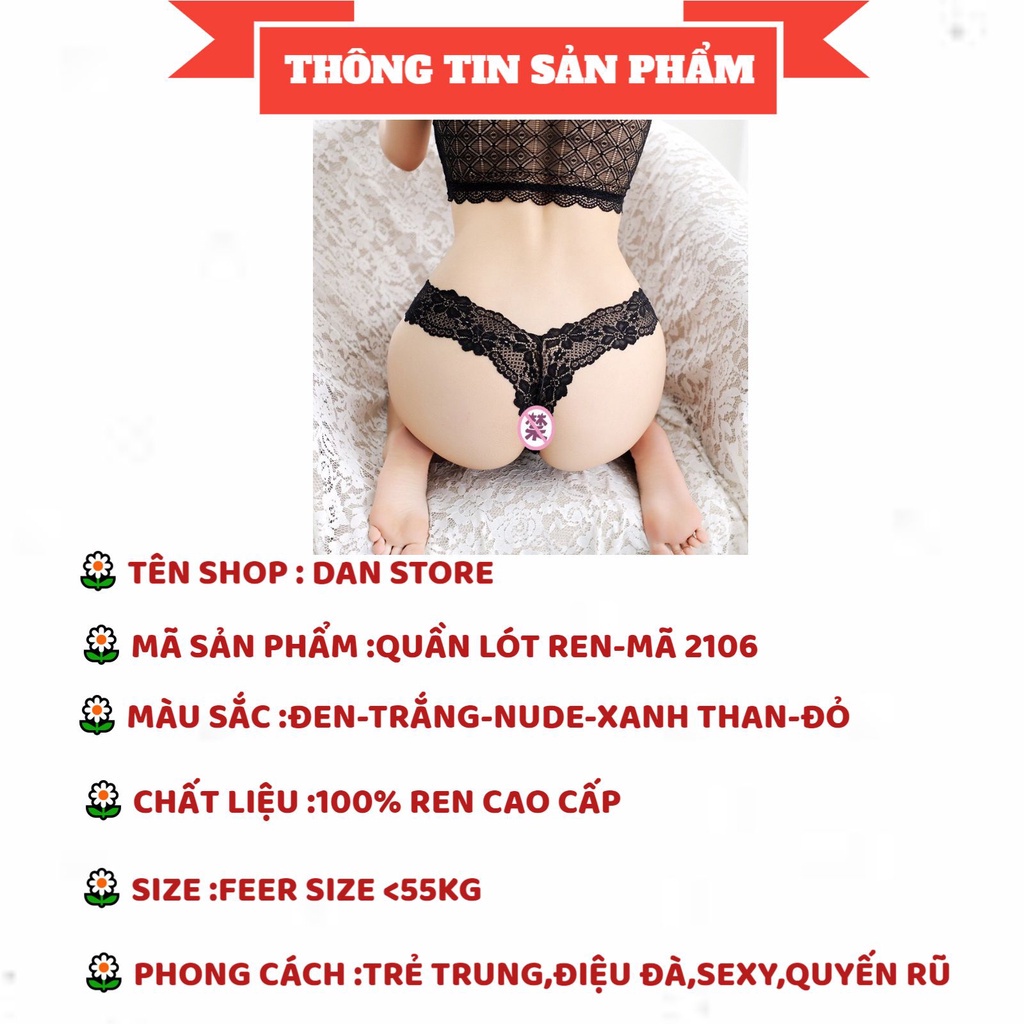 Quần Lót Ren Nữ Sexy - Quần Lót Lọt Khe thiết kế mềm mại cạp chữ V gợi cảm sexy DAN STORE  MÃ 2106