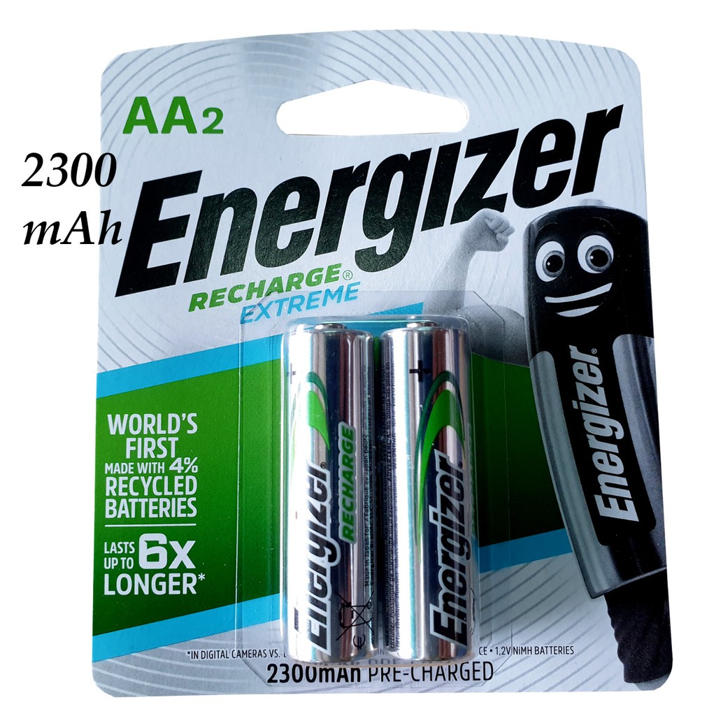 Pin sạc AA ( 2A ) 2300mAh 1.2V Energizer - dung lượng pin cao - xuất xứ Nhật - dùng được với thiết bị cần nguồn 1.5V