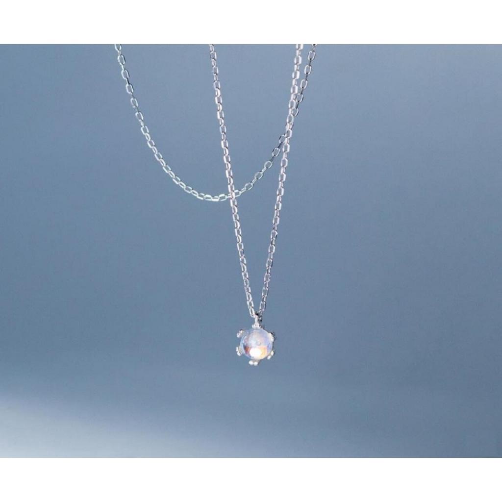 Dây chuyền nữ bạc ta dây chuyền đá moon đeo nhẹ nhàng