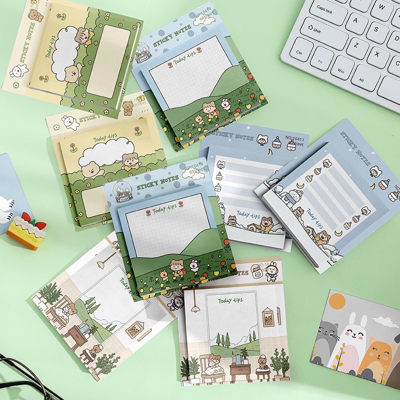 Tệp giấy note, giấy note hình cute Hàn quốc nhiều mẫu hình dễ thương