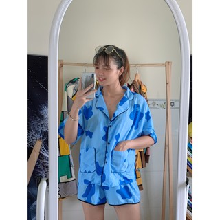 Pijama đùi bò sữa lụa mango