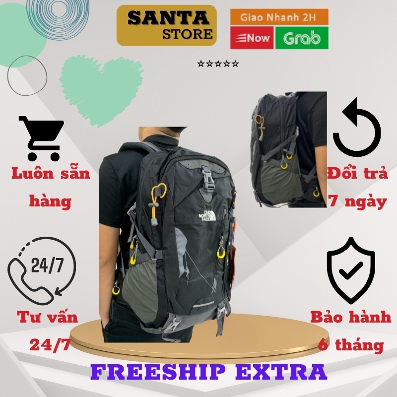 Balo The North Face 45L Ba lô nam nữ du lịch size lớn thời trang cao cấp kiểu dáng thể thao đi phượt leo núi SANTA STORE