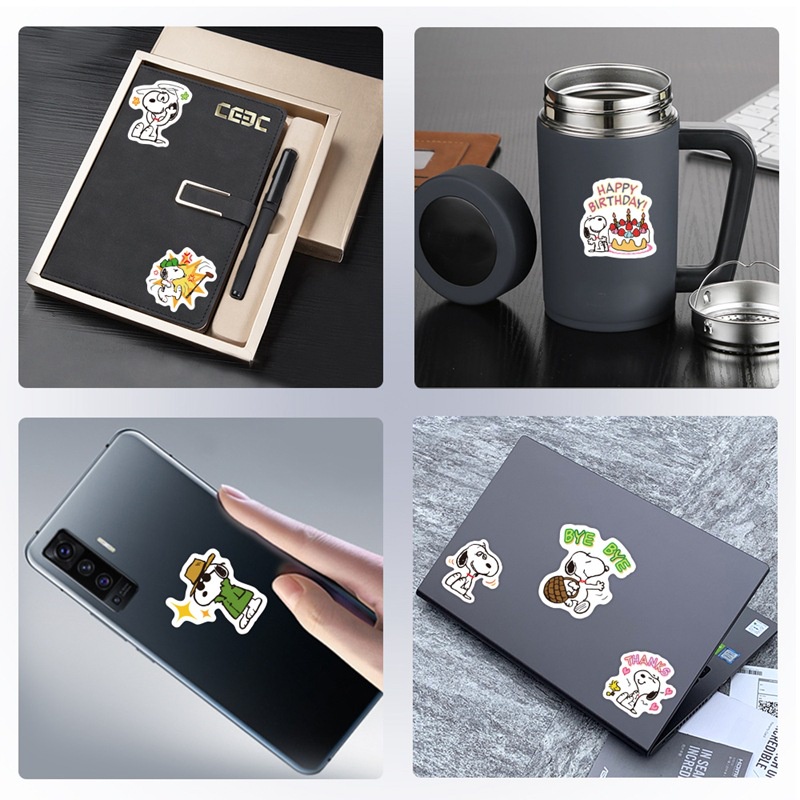 Miếng Dán Trang Trí Vali / Cửa Kính / Điện Thoại Chống Thấm Nước Hình Snoopy Dễ Thương